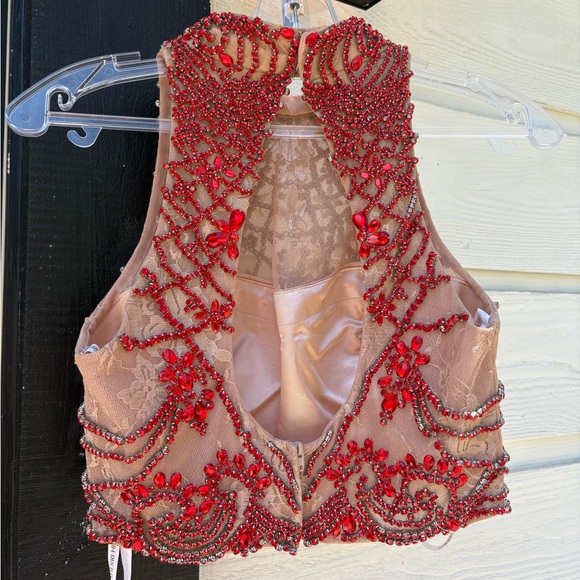 Sherri Hill Red Beaded Prom Dress - Picture 2 of 12